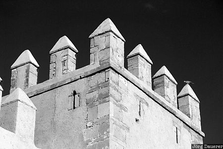 Wall of Rabat Morocco, Oudaïa, Rabat-Salé-Zemmour-Zaër, blue sky, evening light, wall, Marokko