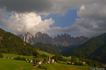 St. Magdalena ITA, Italy, Lasei, Sant'Andrea In Monte, Trentino-Alto Adige, church, clouds, Italien, Italia