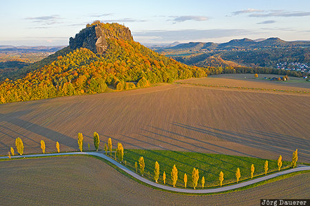 Lilienstein autumn, DEU, Ebenheit, evening light, Germany, Königstein, Lilienstein, Saxony, Deutschland, Sachsen, Koenigstein