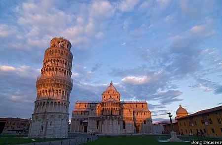 Leaning Tower of Pisa Italy, Pisa, Toscana, cathedral, Leaning Tower, morning light, Piazza dei Miracoli, Tuscany, Italien, Italia