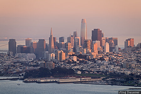 San Francisco California, Sausalito, United States, USA, evening light, Golden Gate National Recreation Area, skyline, Vereinigte Staten, Kalifornien, CA