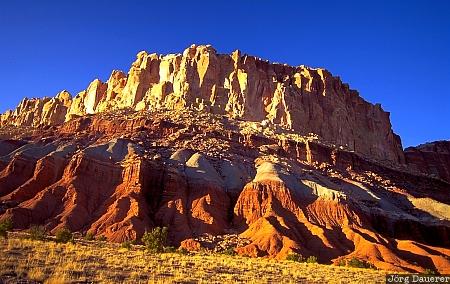 Dome Capitol Reef National Park, Utah, sunset, dome, sandstone, United States, rocks, USA, Vereinigte Staten, UT